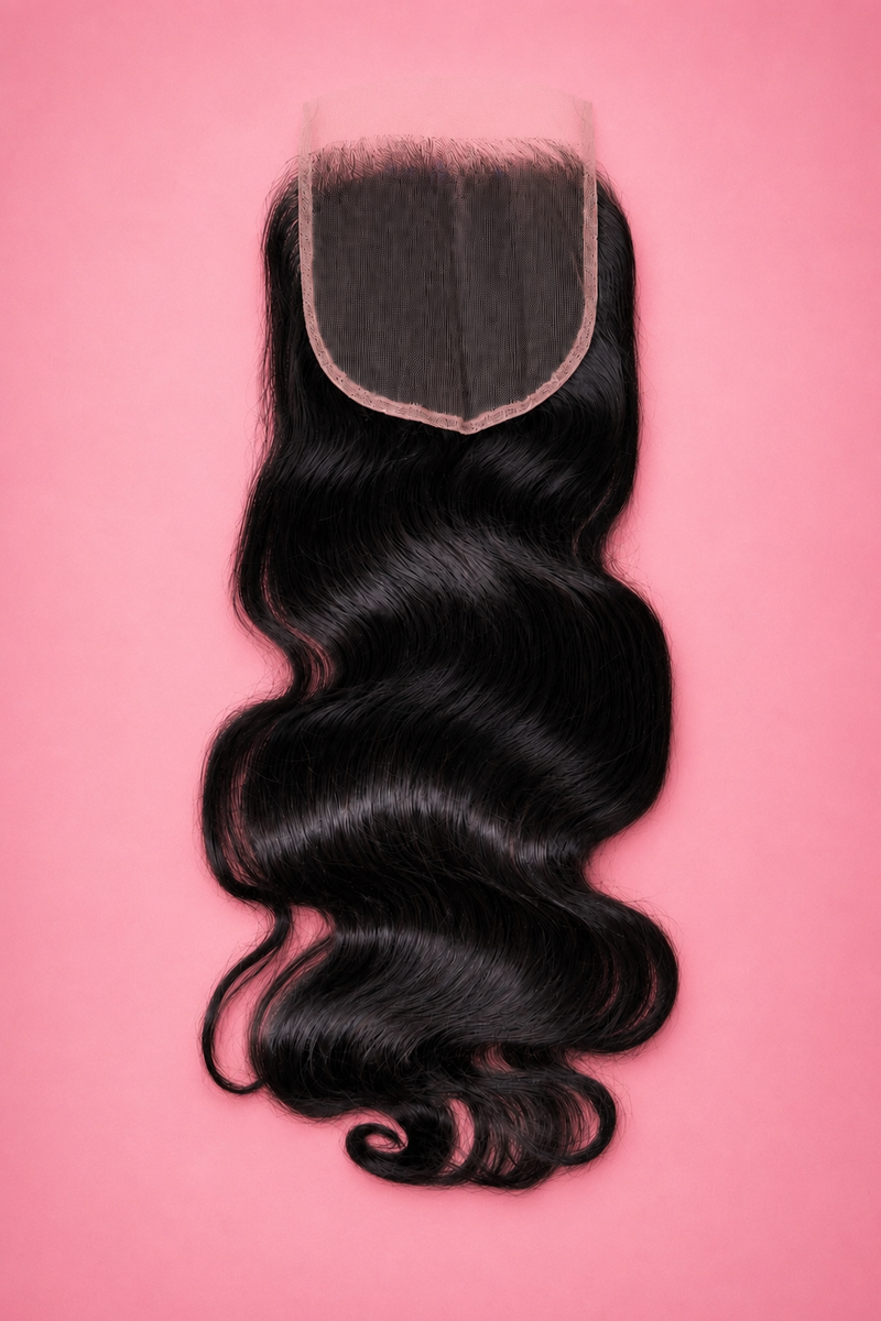 HD lace closure install with natural middle part
